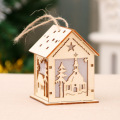 New Year Christmas DIY Toys Luminous Cabin Innovative Christmas Snow House with Light Colorful Wooden Cottage Decoration Toy